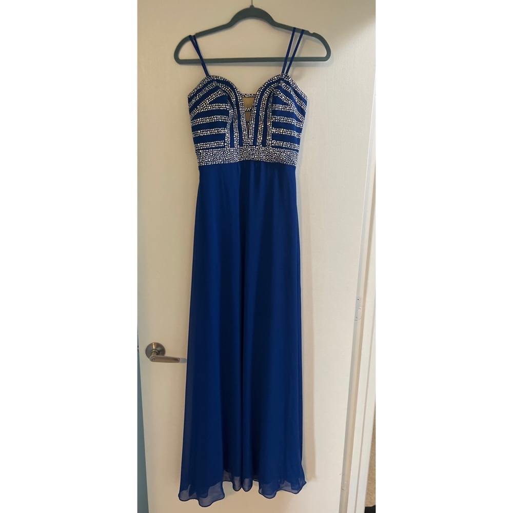 Blonde nights blue dress strapless size 7
